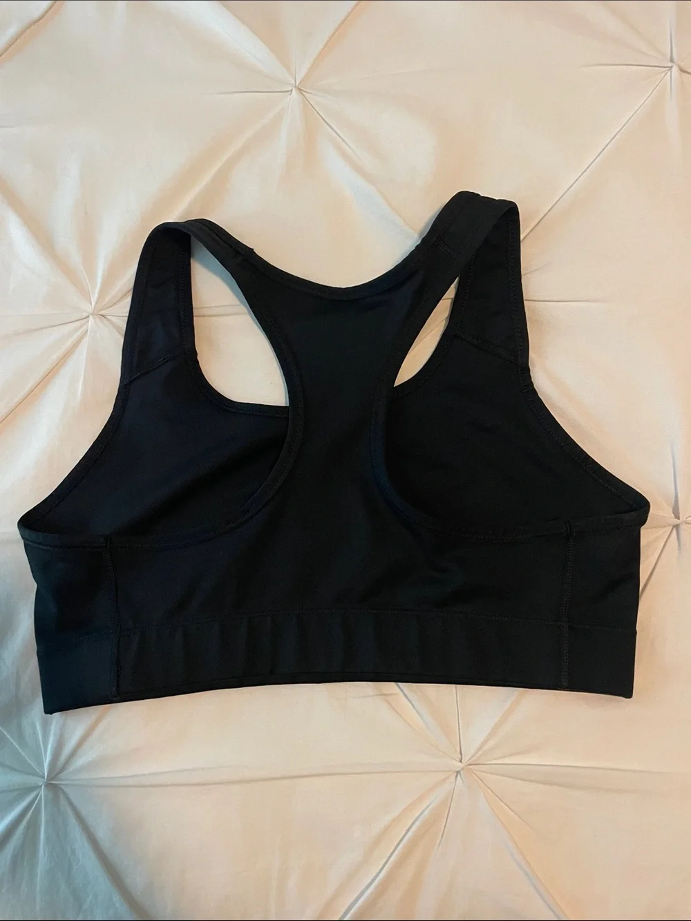 Nike Black Racerback Sports Bra with White Swoosh